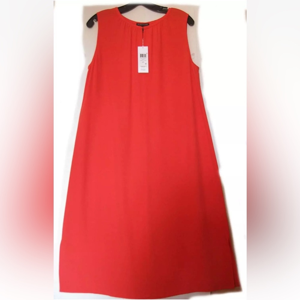258.00 NWT EILEEN FISHER L TENCEL VISCOSE CREPE RED LORY